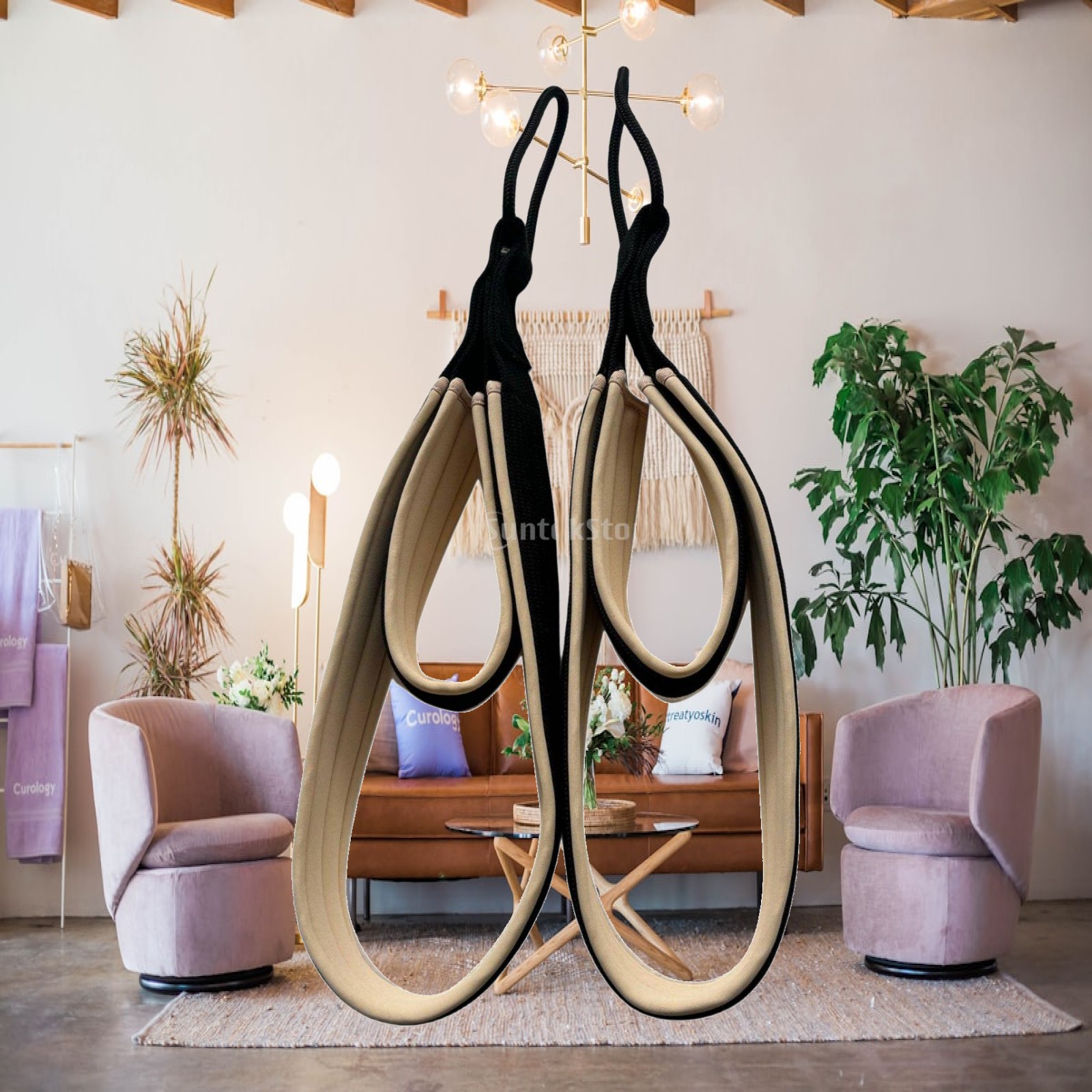 Pilates & Yoga Vida - Pegangan Atas Pilates Anti-Selip, Tali Pilates,