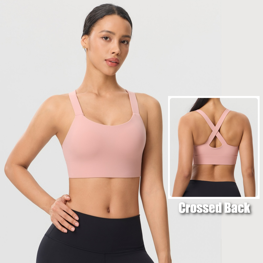 Pilates Yoga One - Bra Olahraga Warna Solid dengan Desain